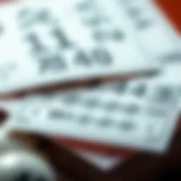 Conceptual illustration of lottery tickets with winning numbers highlighted