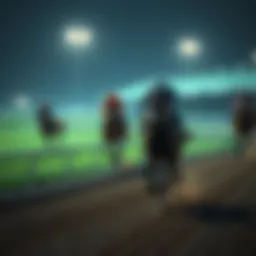A digital racetrack showcasing a thrilling online horse race.