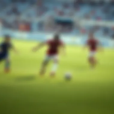 Dynamic Action on the Field Football players engaging in a match
